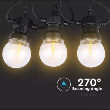 Led party lichtsnoer - 5 meter - 10 filament lampen - 24V