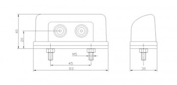 Kenteken verlichting unit 2 LEDs