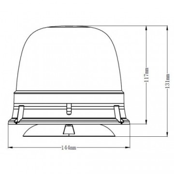 ORANJE dak zwaailicht - 12V/24V - 10 LED - R65 / R10 - magnetische bevestiging