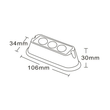 Bumper flitser wit - 3 LED - 9W - R10/R65