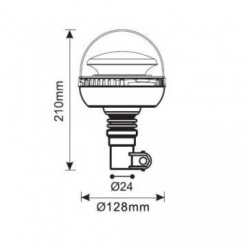 ORANJE dak zwaailicht - 45 LED - R10 / R65 - E keurmerk - beugel bevestiging