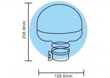 ORANJE Compact zwaailicht - 12 LED - R65 / R10 - E keurmerk - FLEX beugel bevestiging