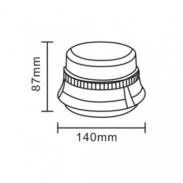 LED Beacon / Dakflitser - 8 LED - R10 / R65 - Oranje - Roterende leds