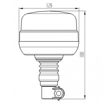 ORANJE dak zwaailicht - 39 LED - R10 / R65 - E-keurmerk - 12/24V