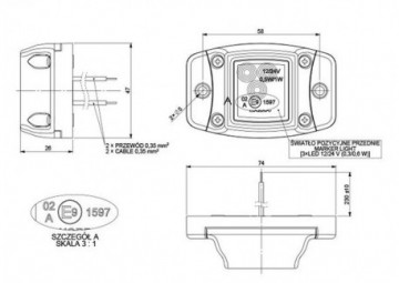Lampa obrysowa ld437 biala led 1