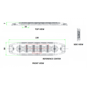 Lampa strobo 6x led slim 1