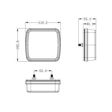 LED achterlichtcombinatie - 12 / 24V - 4 in 1 - 34 LED - Rechts