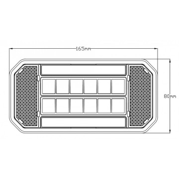 LED achterlicht + knipperlicht - 12 / 24V - 24 LED