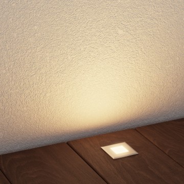 LED terrasverlichting vierkant - 3,4 x 3,4cm - 230V - Warm wit 