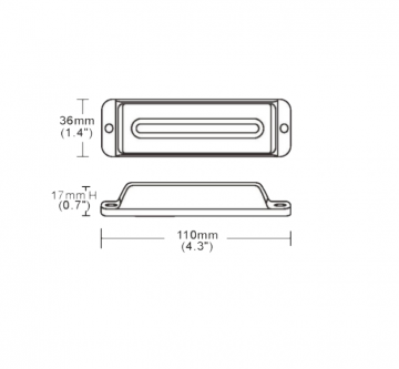 LED bumper flitser - Oranje - 4 LED - R10/R65 - 11cm