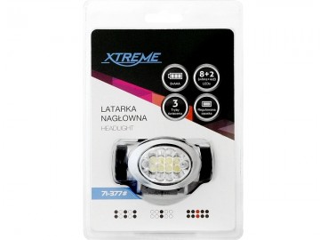 Hoofdlamp 8+2 LED's Grijs Elastische Hoofdband