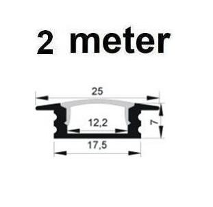 2 meter - inbouw 7mm - LED profiel - aluminium
