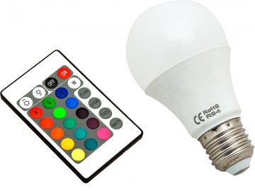 RGB/W LED-lamp E27 7W 500lm WARM WIT 3000K