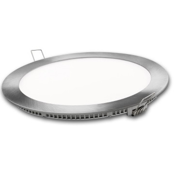 LED plafondlamp - inbouw rond - Warm wit - zilver
