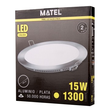 LED plafondlamp - inbouw rond - Warm wit - zilver 3