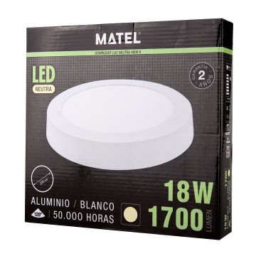 LED plafondlamp - opbouw rond - Neutraal wit - wit 3