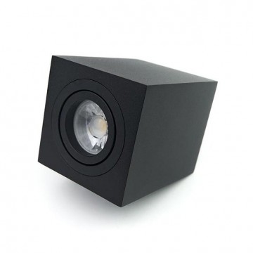 Opbouw spot GU10 - 96mm - Kunststof - Vierkant armatuur - Zwart