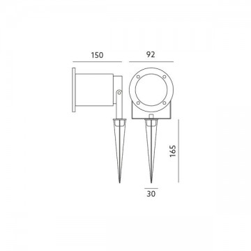 LED Prikspot grondspot - GU10 fitting - 92mm