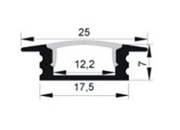 1 meter - inbouw 7mm - LED profiel - aluminium