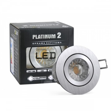 LED spot - compleet armatuur - RVS - rond geborsteld - warm wit