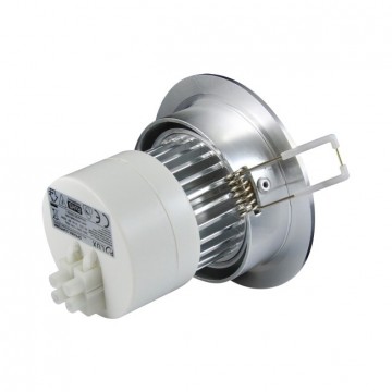 LED spot - compleet armatuur - RVS - rond geborsteld - warm wit