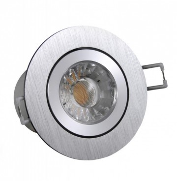LED spot - compleet armatuur - RVS - rond geborsteld - koud wit