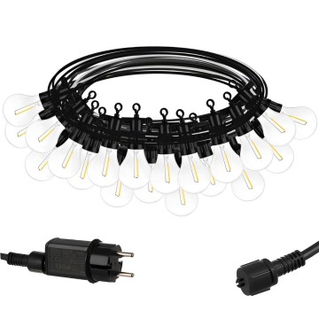 Led prikkabel - 10 meter - 20 lampen - Warm wit - 24V - Filament lampen