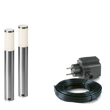 2x LED tuinpaal - 1 Watt - 12V - 440mm - complete set