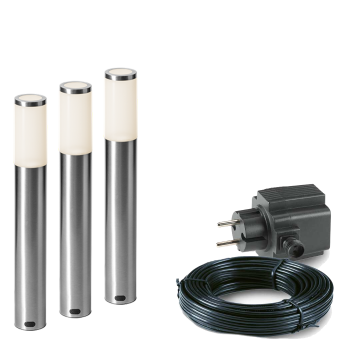 3x LED tuinpaal - 1 Watt - 12V - 440mm - complete set