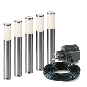 5x LED tuinpaal - 1 Watt - 12V - 440mm - complete set