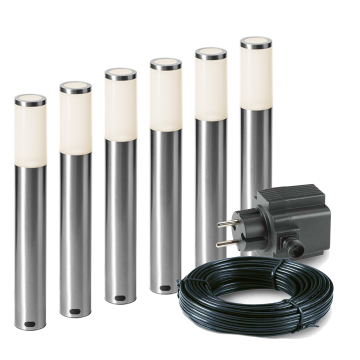 6x LED tuinpaal - 1 Watt - 12V - 440mm - complete set