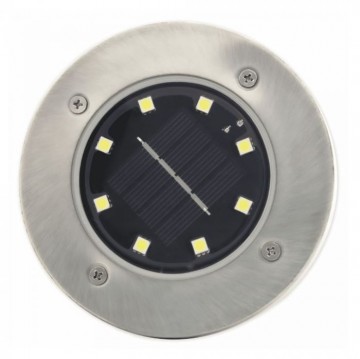 Solar 8 LED grondspot - 0,8 Watt - koud wit - schemersensor - set 4 stuks