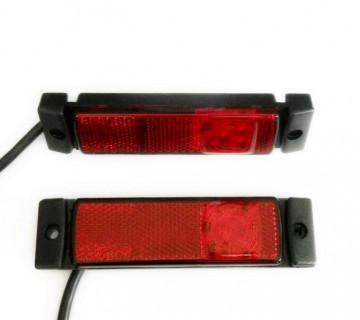 Markeringslamp - ROOD - 12 / 24 Volt - LED - met reflector