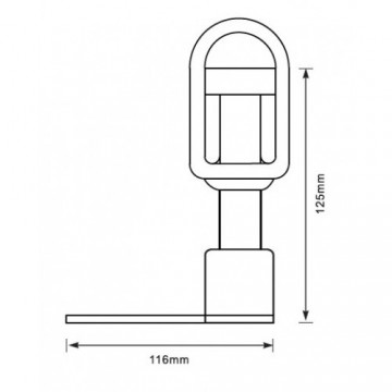 Daksteun K - kantelbaar - zwaailamp bevestiging