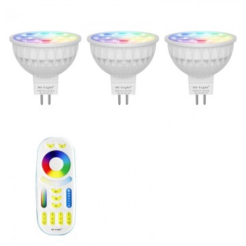 Beginners set - MR16- 3 wifi lampen - Kleur + DUAL WHITE