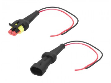 IP67 connector set - 20cm kabel - 12 tot 24 Volt - 2 pin superseal