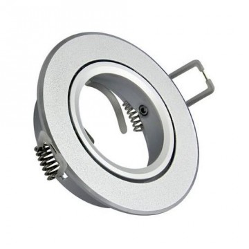 Inbouw spot - GU10 - aluminium - rond armatuur - geborsteld zilver/zilver 95mm