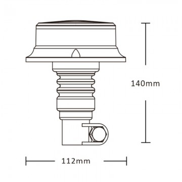 Blauw dakzwaailicht / flitser - 18 LED - R10 / R65 - FLEX 2