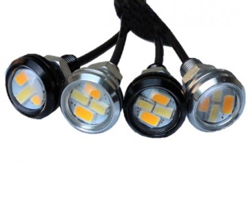 23MM LED - DUO COLOR - Eagle Eye - amber / wit - Waterproof - zwart