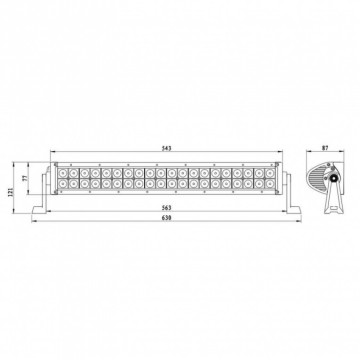 CURVED LED bar - 120W - 63cm - 4x4 offroad - 40 LED - WIT 6000K