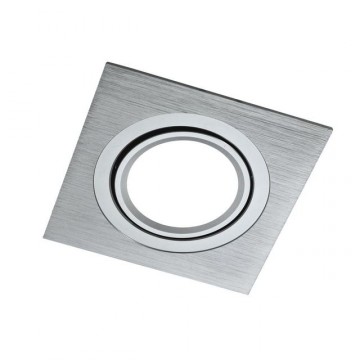 Inbouw spot GU10 aluminium vierkant armatuur - geborsteld streep zilver/zilver