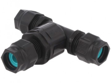 Waterdichte kabelverbinder - T splitter - Premium - schroefdraad bevestiging - IP69 connector
