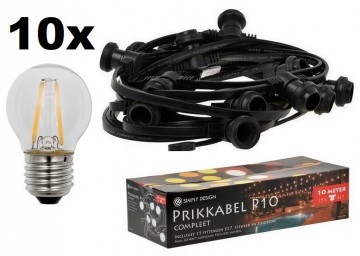 Led prikkabel - 10 lampen - 5 meter lichtsnoer - Waterdicht - 220 Volt