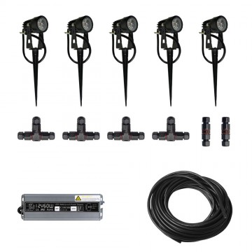 5x LED grond spot - 12V - 3 watt - complete set
