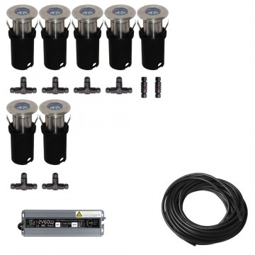 7x LED inbouw spot - 12V - 1 watt - complete set