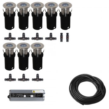 8x LED inbouw spot - 12V - 3 watt - 41mm - complete set