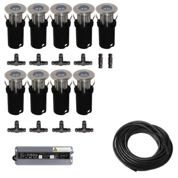 9x LED inbouw spot - 12V - 3 watt - 41mm - complete set