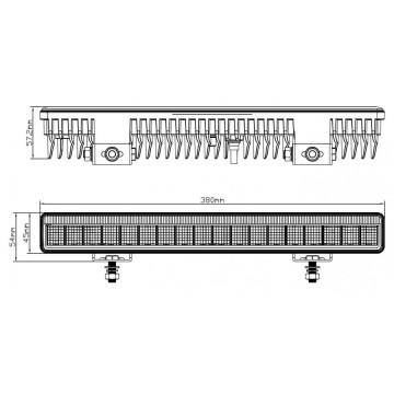 LED bar + dagrijverlichting - R7 / R10 / R112 - 12/24V - 48 LEDs - 38cm
