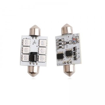 RGB Dome LEDs - 40mm - 6SMD - Met afstandsbediening - 12V - 2 stuks