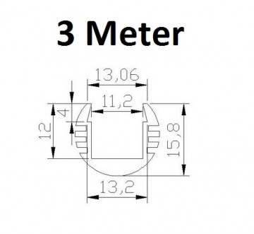 3 meter - rond - LED Profiel- aluminium